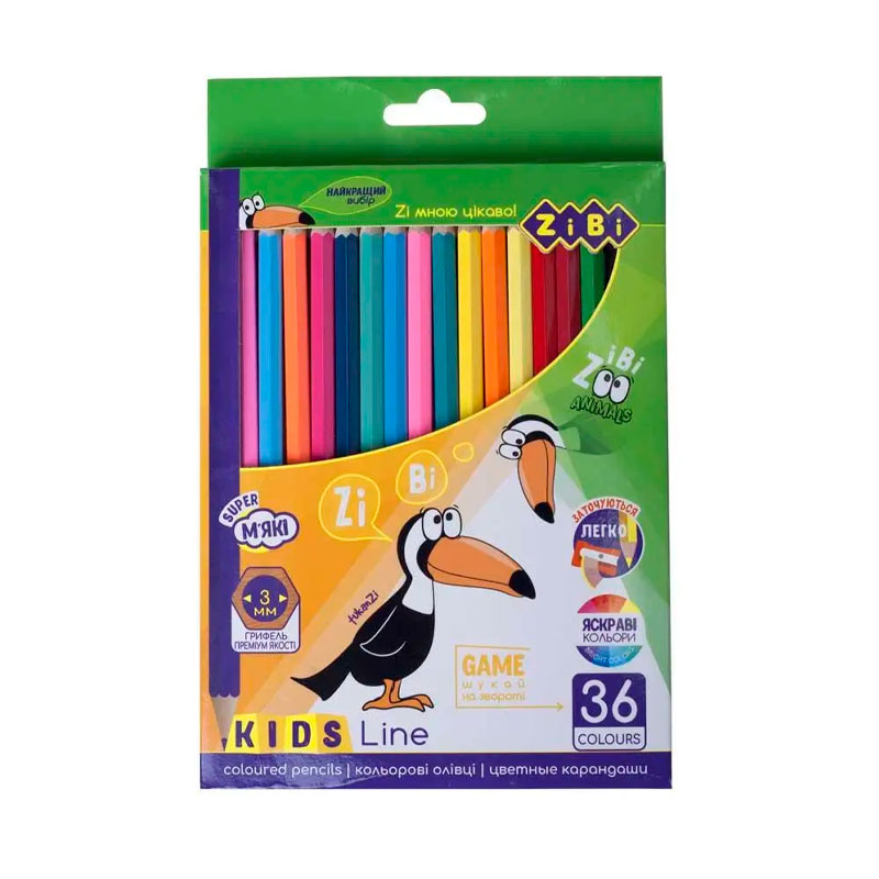 Кольорові олівці, 36 кольорів, KIDS LINE (ZB.2417) large popup