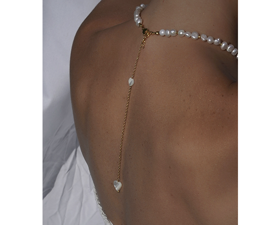 Кольє 'Німфа' в позолоті з натуральними перлами,  (з сотуаром на спинці) 38-43см. (810597) large popup