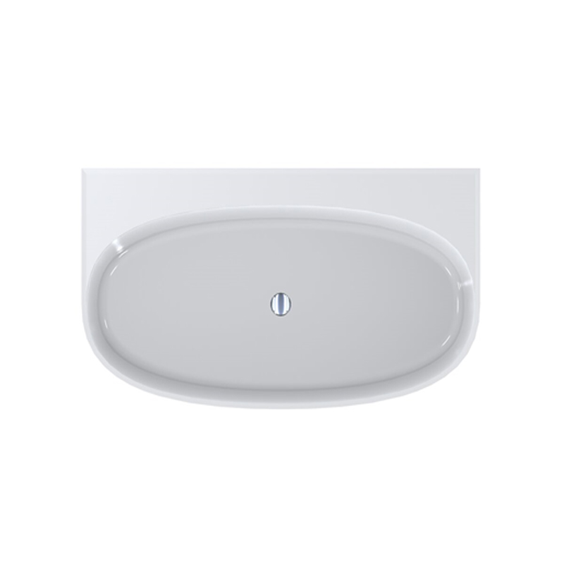 Комплект Miraggio Ванна Сифон, овальна, пристінна, біла, Miramarble (0001610) large popup