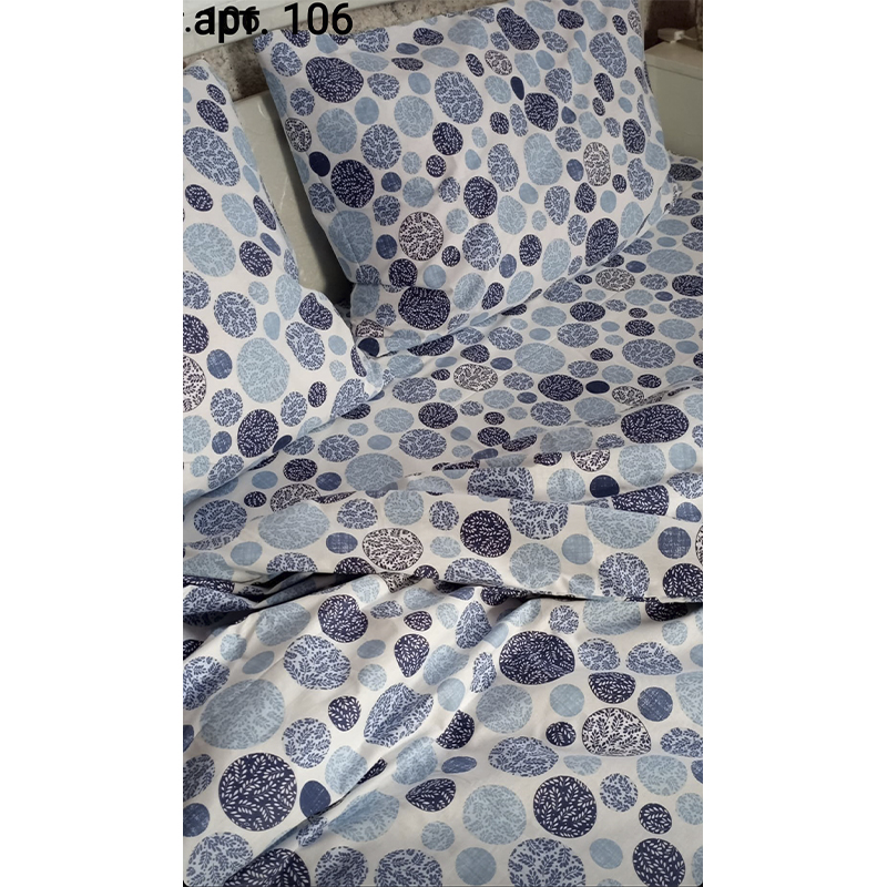 Комплект постільної білизни Ранфорс,сині  кульки, двоспальний 180х220 (106.D) large popup