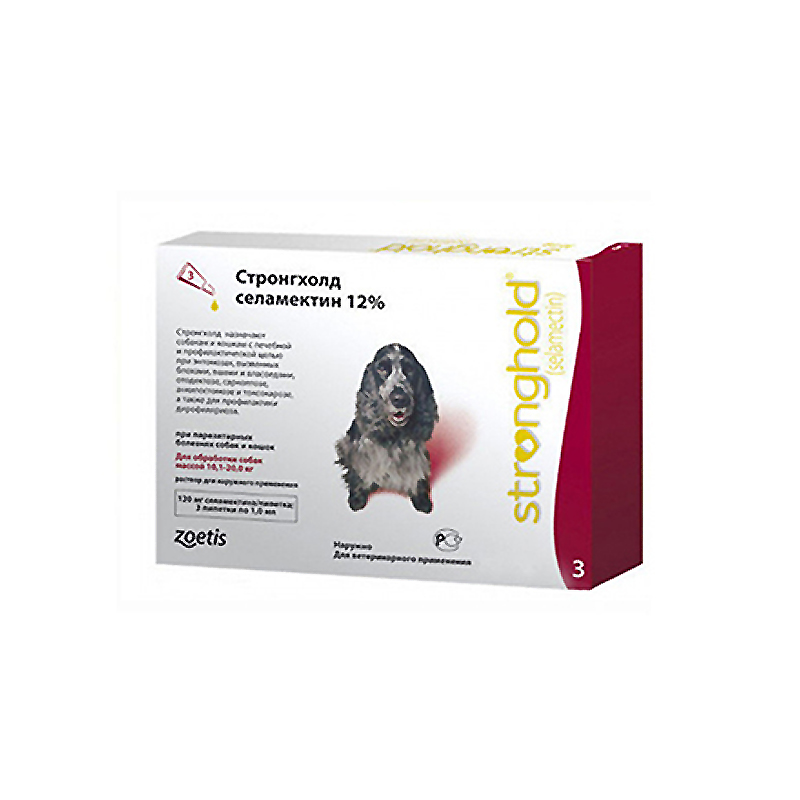 Краплі протипаразитарні для собак Стронгхолд Плюс 10,1-20кг, 1 туба (4196351) large popup