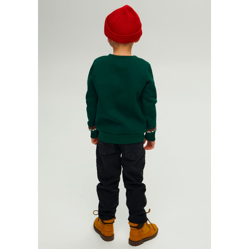 Світшот Ukrglamour для хлопчика різдвяний з вишивкою орнаменту, зелений, р.122 (UKRD-6645) large popup