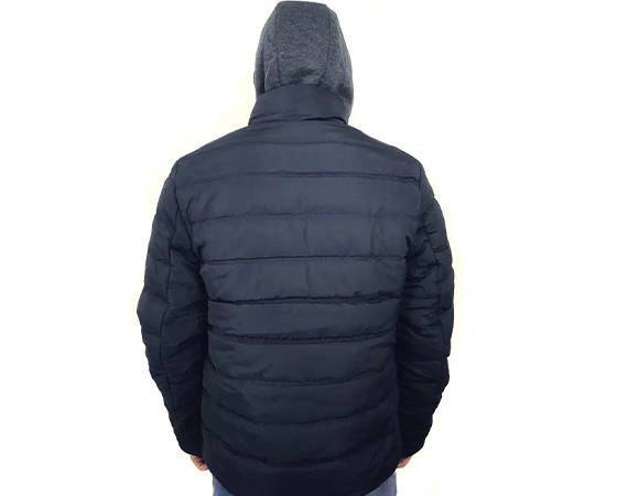 Куртка зимова LS374 з капюшоном стьобана, чоловіча, синя, р. L - 21219 large popup