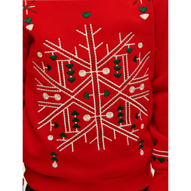 Світшот Ukrglamour для хлопчика різдвяний з вишивкою орнаменту, червоний, р.140 (UKRD-6646)
 large popup