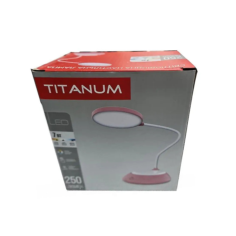 Лампа настільна TITANIUM TLTF-022P  7W  3000-6500K  акумуляторна 2х18650, USB рожева large popup