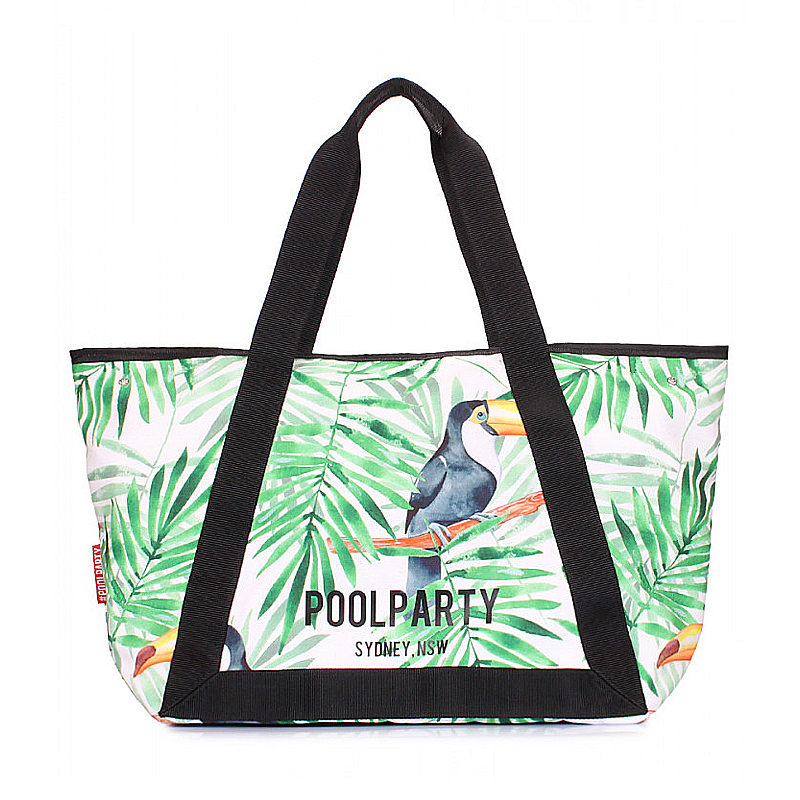 Літня сумка POOLPARTY Laguna з тропічним принтом large popup