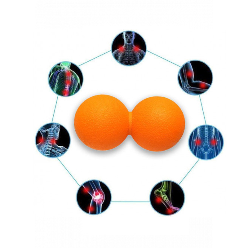М'ячик масажний, EasyFit TPR, 12*6см, помаранчевий подвійний (EF-1062-O) large popup