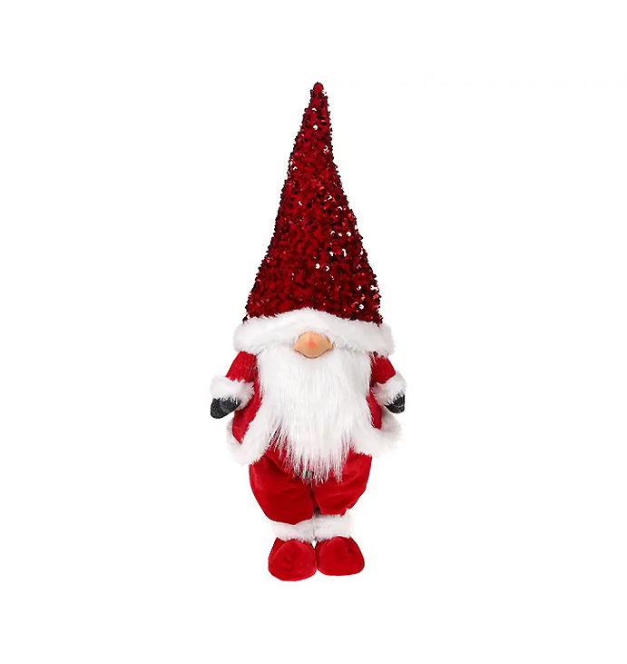 М'яка іграшка Гном, 55см, колір - червоний з білим у паєтках large popup