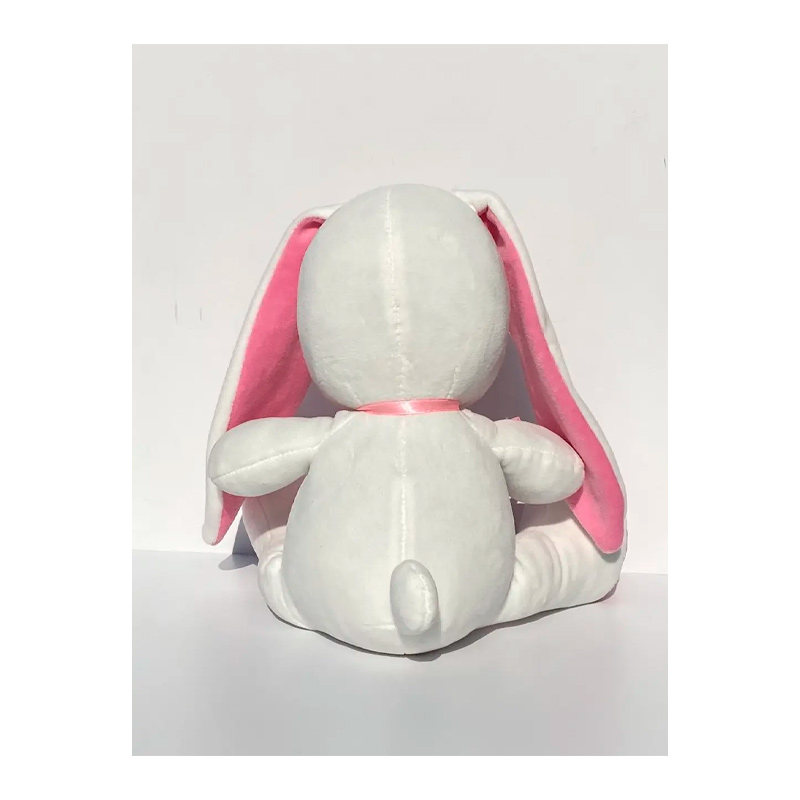 М'яка іграшка зайчик Діксі, молочний з рожевим, 33 см, (М001/02) large popup