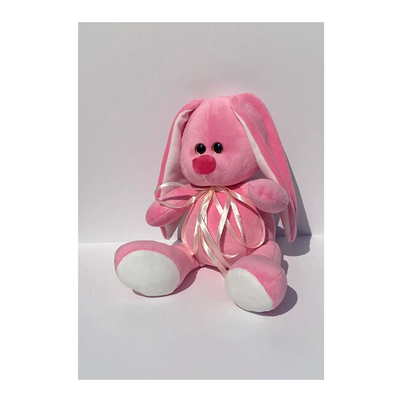 М’яка іграшка зайчик Діксі, рожевий, 33 см, (М001/01) large popup
