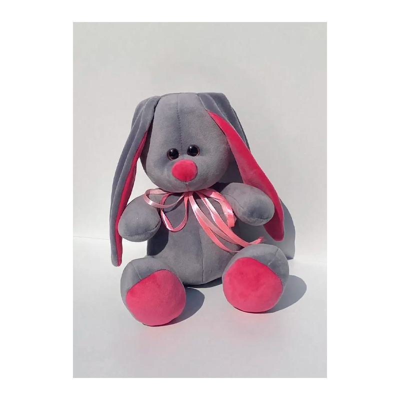 М’яка іграшка зайчик Діксі, сірий, 33 см, (М001/03) large popup