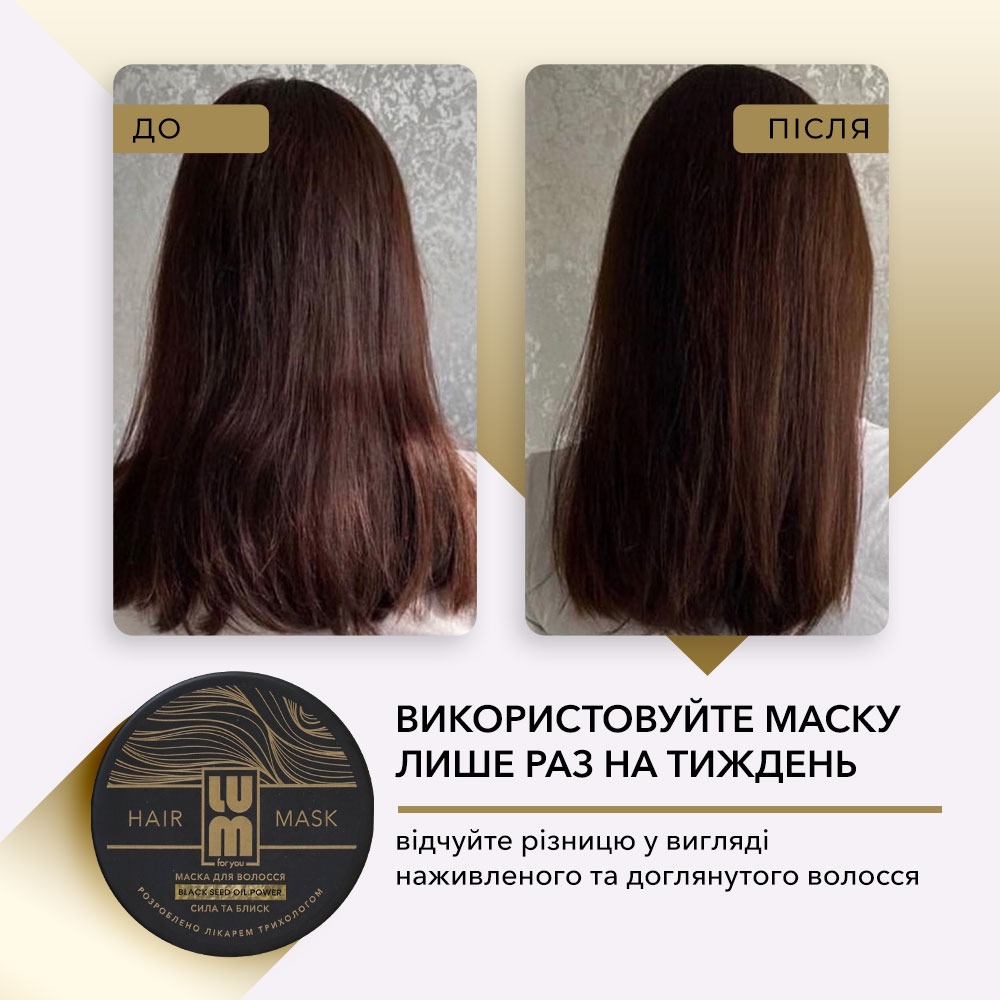 Маска для волосся LUM Black seed oil power Сила та блиск, 200 мл large popup