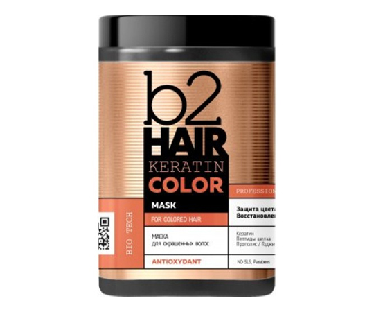 Маска B2HAIR Keratin Color, для фарбованого волосся, 1000 мл (610516)
 large popup