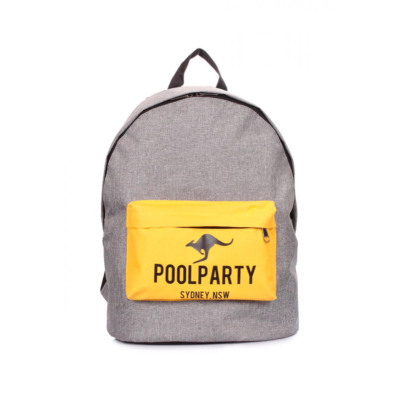 Міський рюкзак POOLPARTY сіро-жовтий (backpack-yellow-grey) large popup