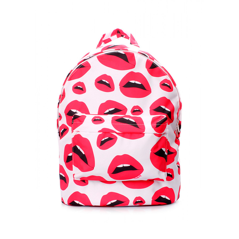 Міський рюкзак POOLPARTY з губами (backpack-lips-white) large popup