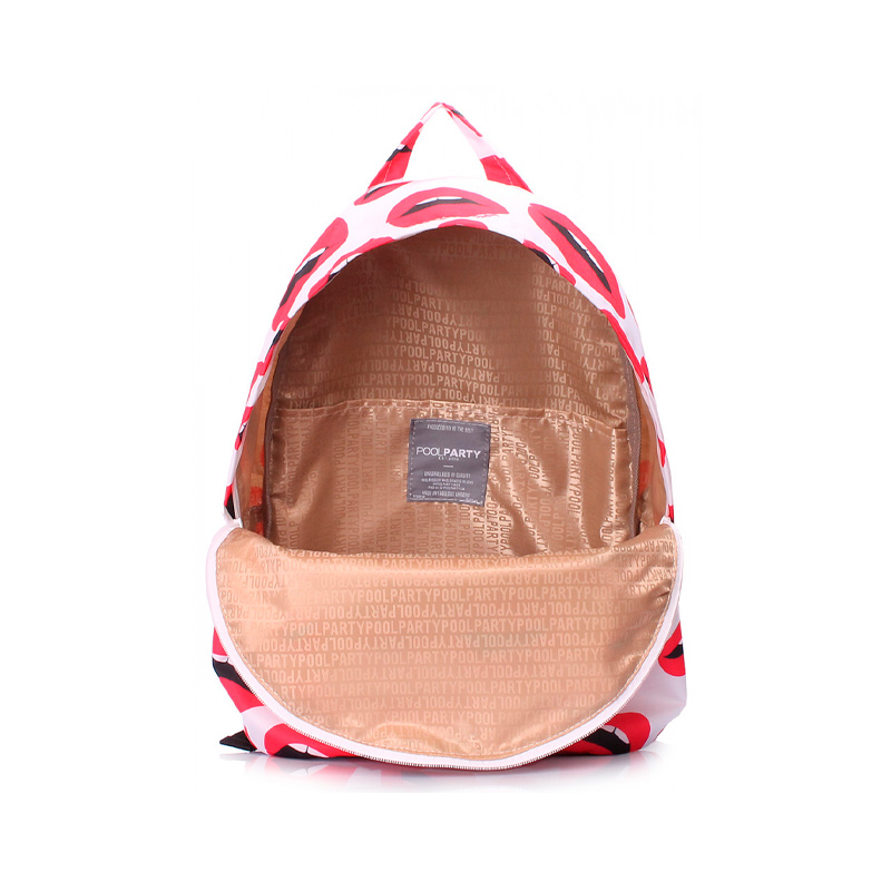 Міський рюкзак POOLPARTY з губами (backpack-lips-white) large popup