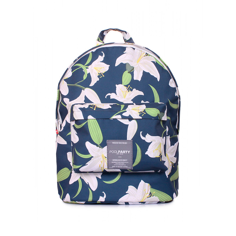 Міський рюкзак POOLPARTY з ліліями (backpack-lily) large popup