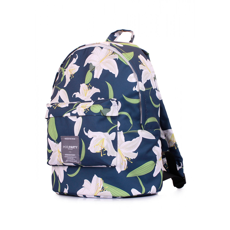 Міський рюкзак POOLPARTY з ліліями (backpack-lily) large popup