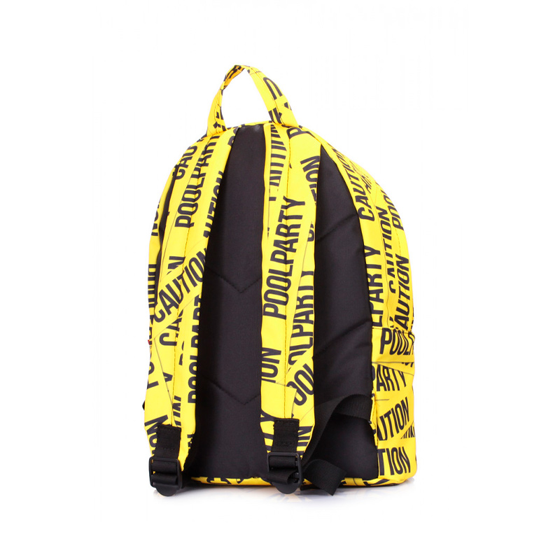 Міський рюкзак POOLPARTY з принтом CAUTION (backpack-tape) large popup