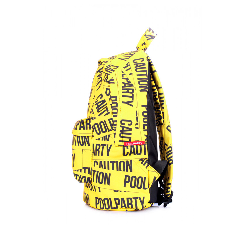 Міський рюкзак POOLPARTY з принтом CAUTION (backpack-tape) large popup