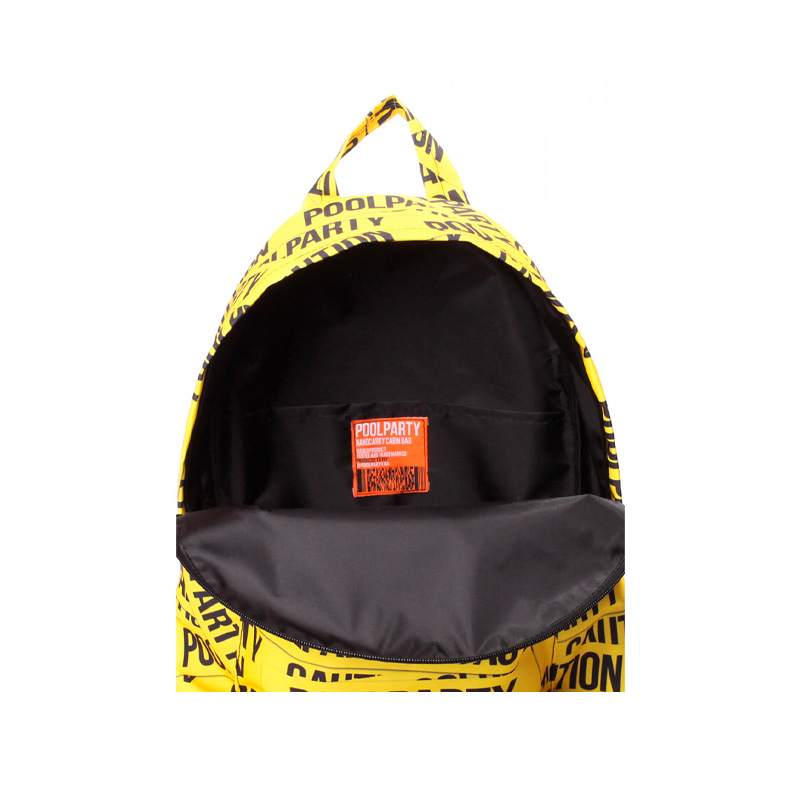 Міський рюкзак POOLPARTY з принтом CAUTION (backpack-tape) large popup