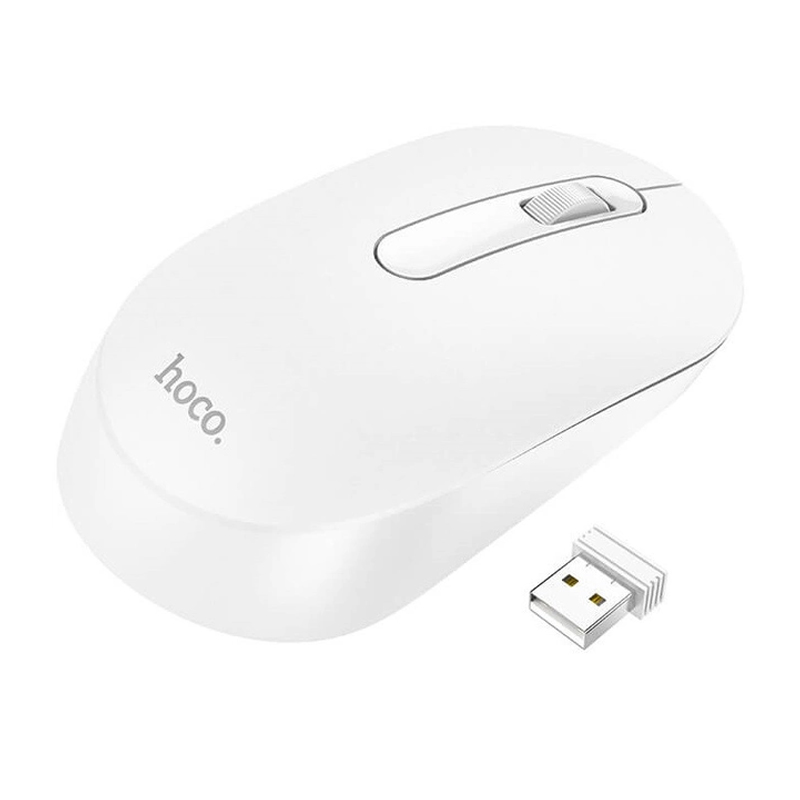 Миша комп'ютерна Hoco GM14 Platinum 2.4G, бездротова, біла large popup