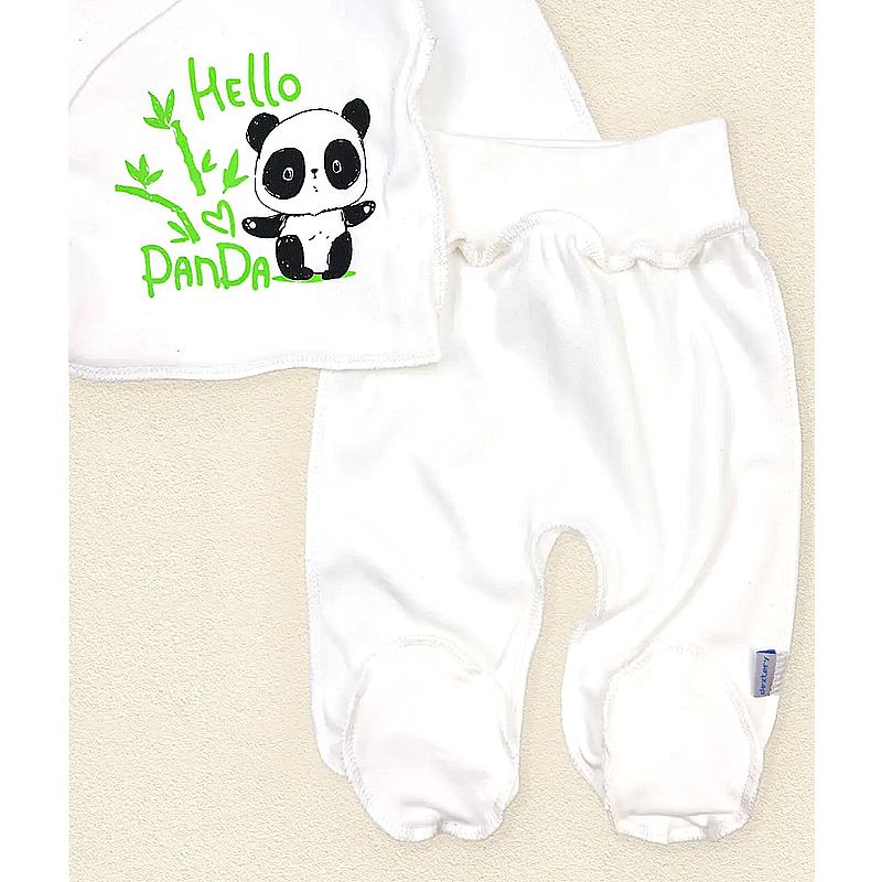Набір Dexter's для новонародженого сорочка + повзунки "Панда", молочный, 62 см (d977-2пд-м) large popup