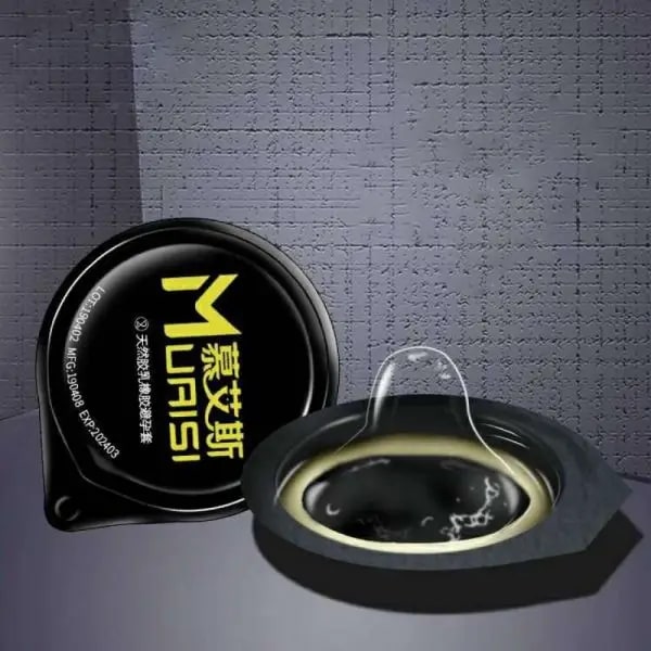 Набір презервативів з підвищеною кількістю мастила 0.02 мм Black, 12 шт (810401) - 9607 large popup