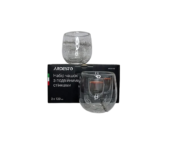 Набір склянок Ardesto с подвійним дном 2 шт х 120 мл (AR2612G) large popup