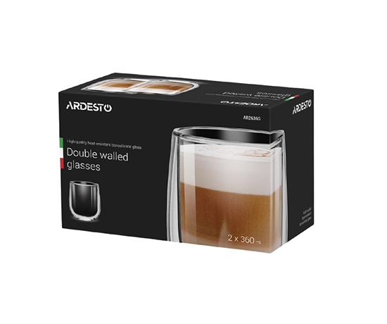 Набір склянок Ardesto с подвійним дном 2 шт х 360 мл (AR2636G) large popup