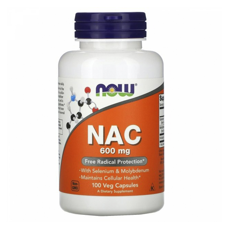 NAC, N-ацетилцистеїн, 600мг, 120капсул, Now Foods large popup