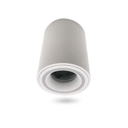 Накладний  неповоротний світильник круглої форми під лампу у білому корпусі large popup