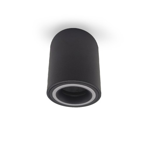 Накладний неповоротний світильник круглої форми під лампу у чорному корпусі large popup