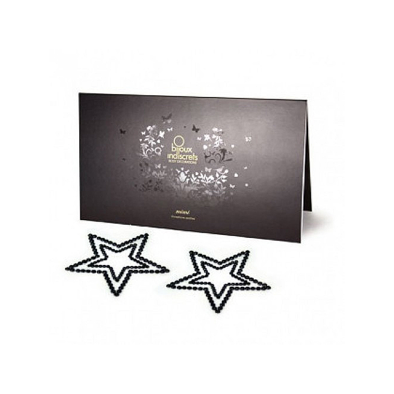 Наклейки на соски Bijoux Indiscrets MiMi Star чорні (784) large popup