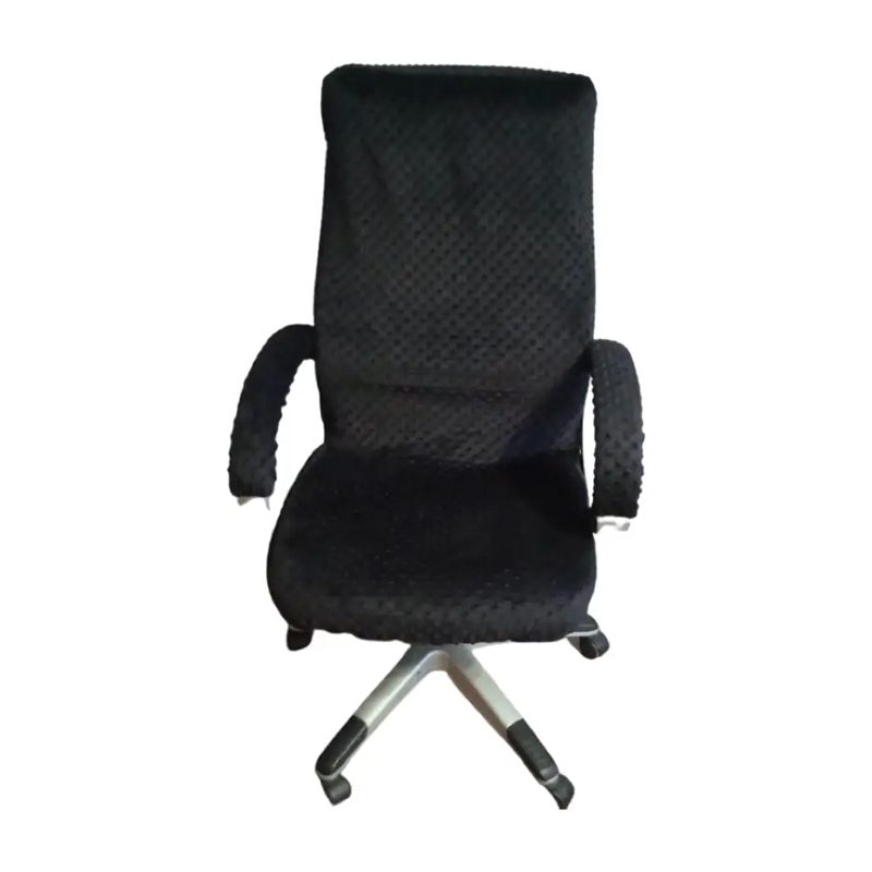 Чохол та підлокітники, MinkyHome, плюшевий, натяжний, на комп'ютерне крісло, чорний, (MH-376) large popup