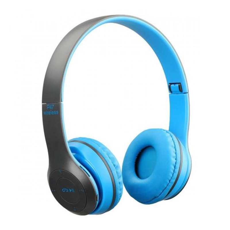 Навушники Wireless P47 Headphone, SD + Bluetooth, синій large popup