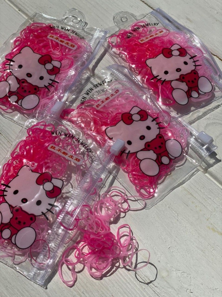 Резиночки маленькие розовые силиконовые в сумочке (около 250 шт) - 216 large popup