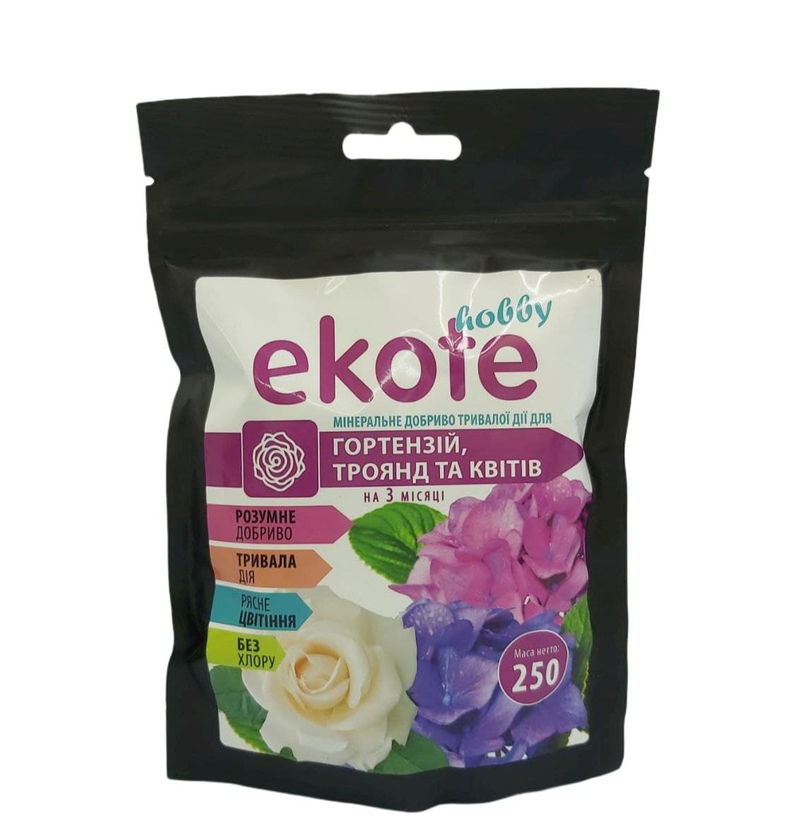 Добриво  Екот для троянд та квітучих рослин 3-6міс, 250г  - 1593 large popup