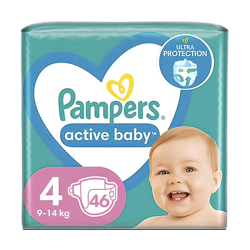 Підгузники дитячі Pampers Active Baby №4 46шт 9-14кг large popup