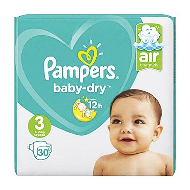 Підгузники дитячі Pampers Baby-Dry №3 38шт 6-10кг large popup