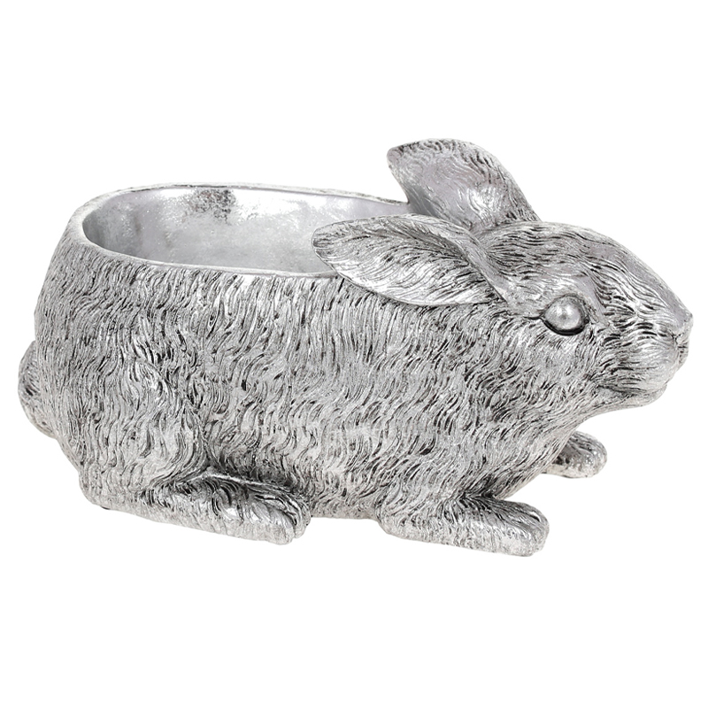 Підставка для прикрас Кролик 24см, колір - срібло large popup