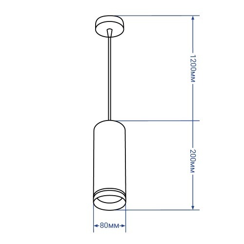 Підвісний cвітлодіодний світильник у білому корпусі large popup