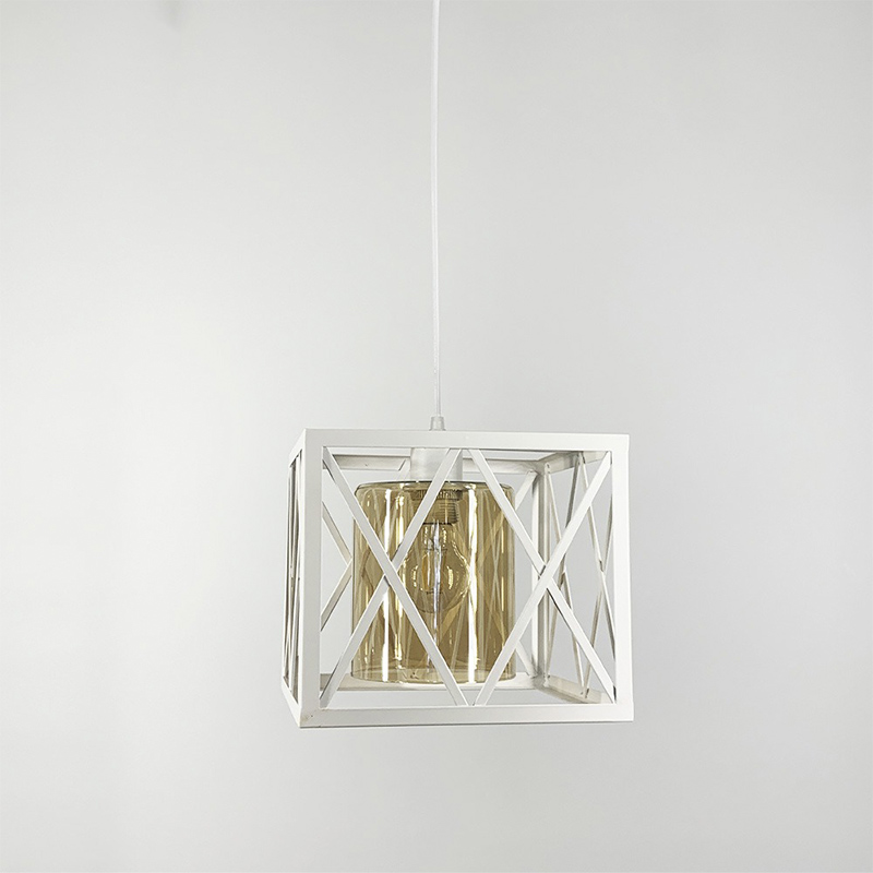 Підвісний світильник у геометричному білому каркасі large popup