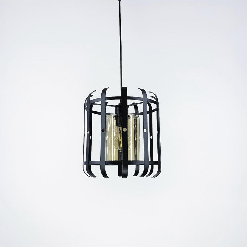 Підвісний світильник у стилі лофт з плафоном, янтар large popup