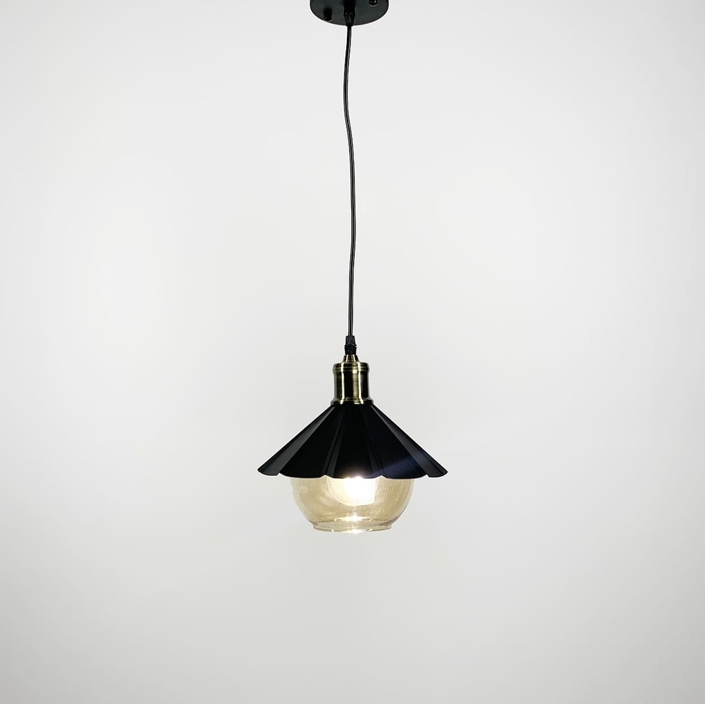 Підвісний світильник в стилі LOFT з янтарним плафоном thumbnail popup