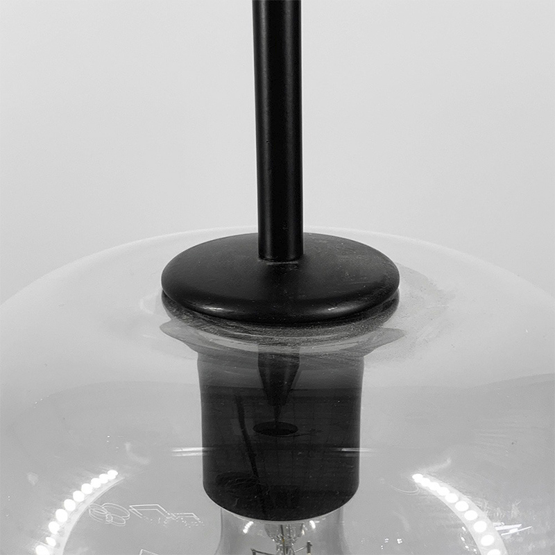 Підвісний світильник з прозорим плафоном та чорним корпусом large popup