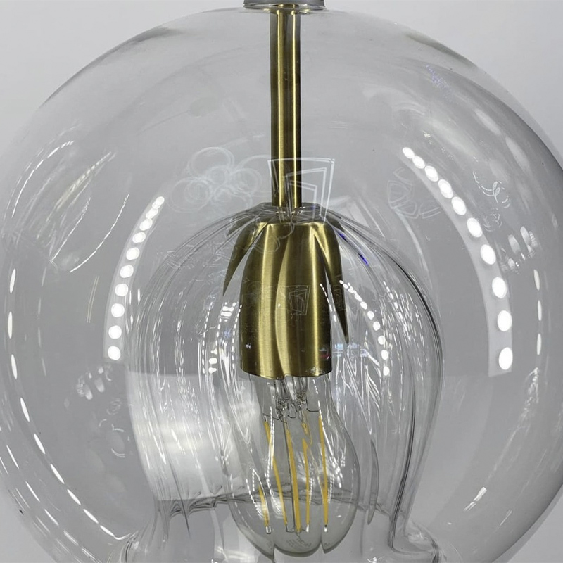 Підвісний світильник з прозорим подвійним плафоном large popup