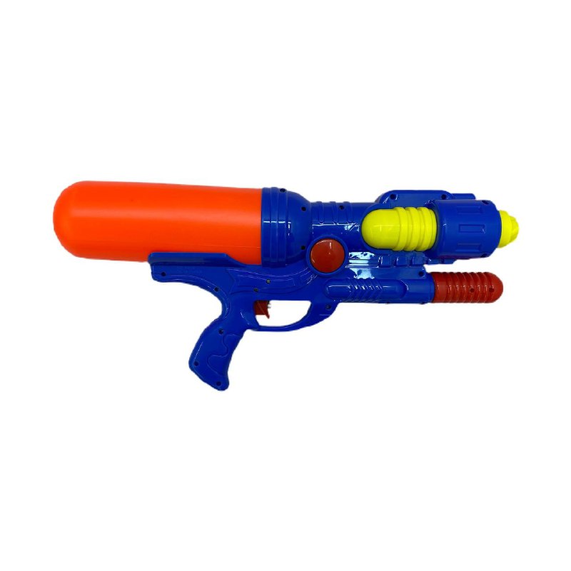 Пистолет водный большой сине оранжевый с насосом large popup