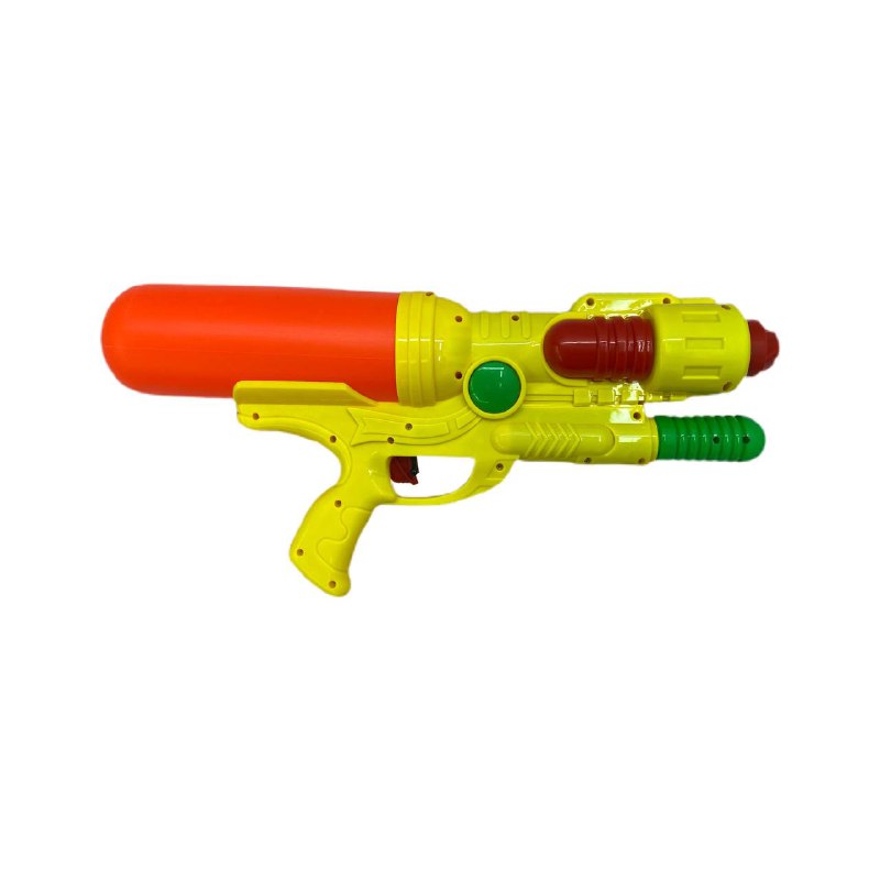 Пистолет водный большой желто оранжевый с насосом large popup