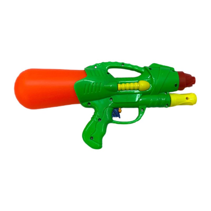 Пистолет водный зелено  оранжевый с насосом large popup